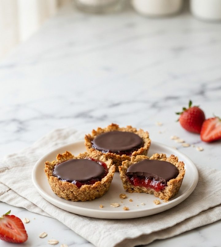 Tortinha de morango com chocolate
